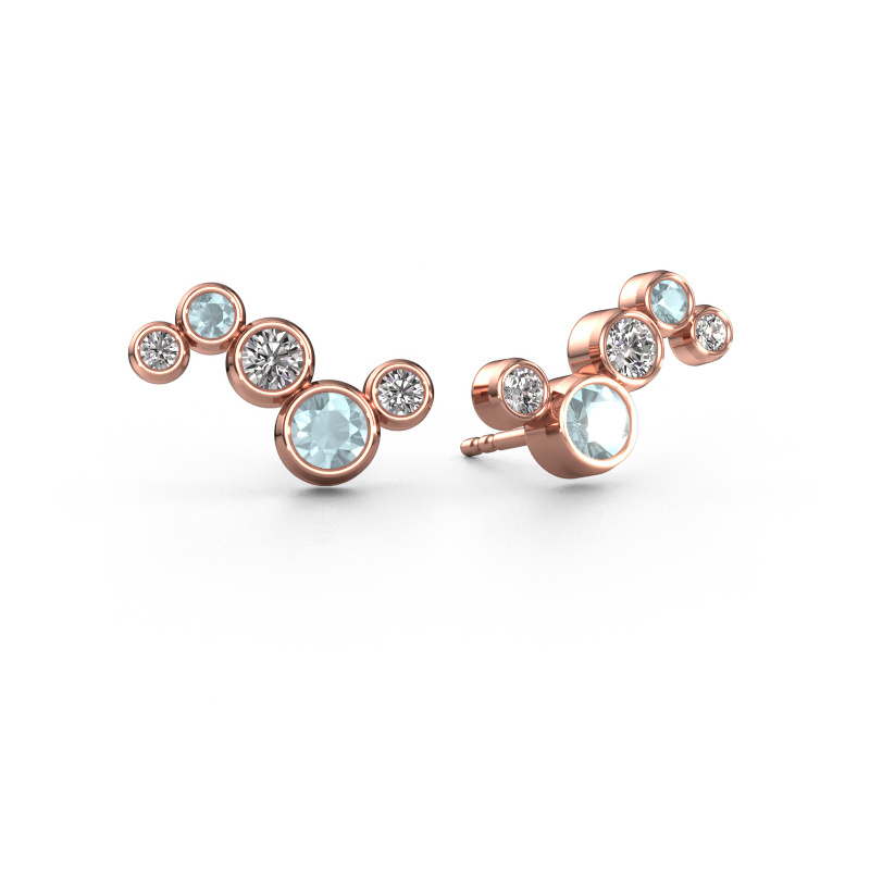Bild von Ohrringe Ryan 585 Roségold Aquamarin 4 mm