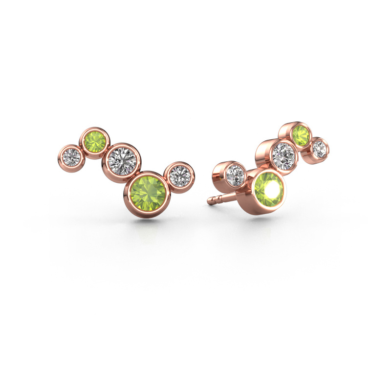 Image of Earrings Ryan 585 rose gold Peridot 4 mm