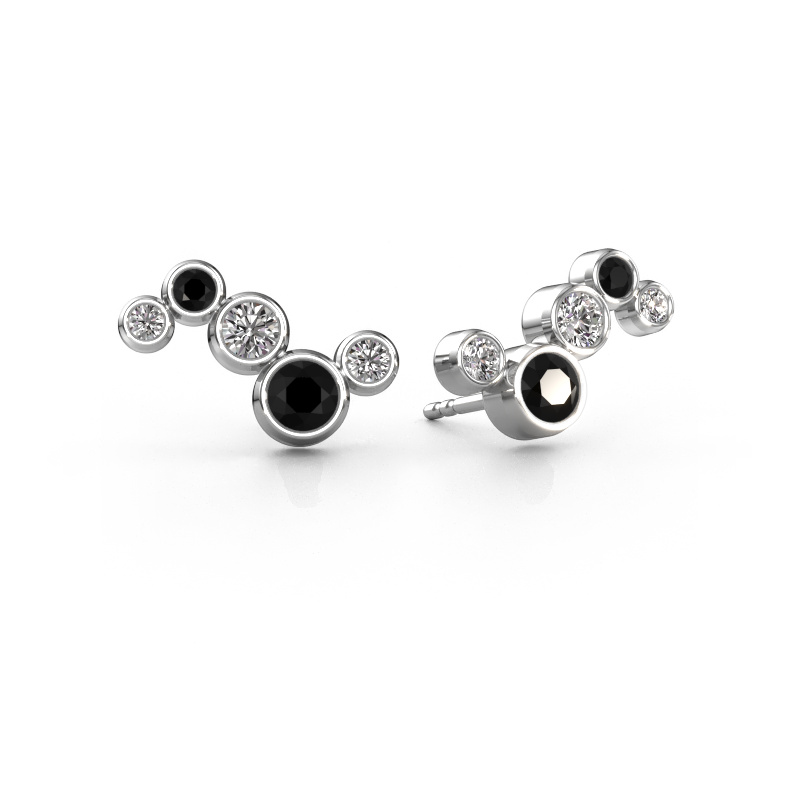 Image de Boucles d'oreilles Ryan 950 platine Diamant noir 1.154 crt