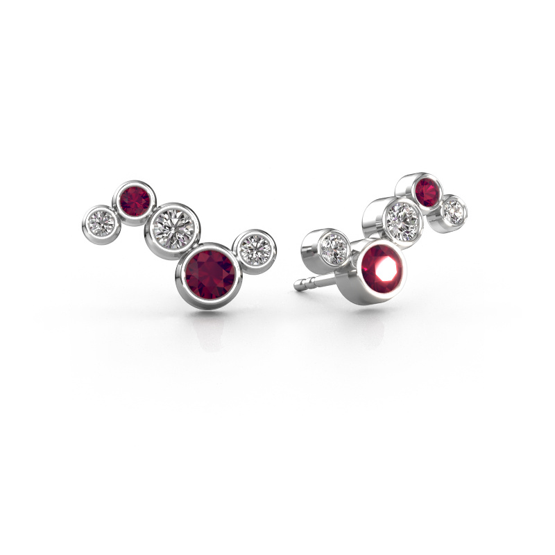 Image of Earrings Ryan 950 platinum Rhodolite 4 mm