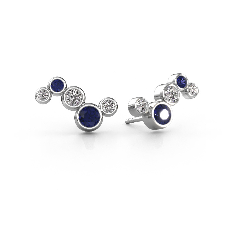 Image of Earrings Ryan 585 white gold Sapphire 4 mm