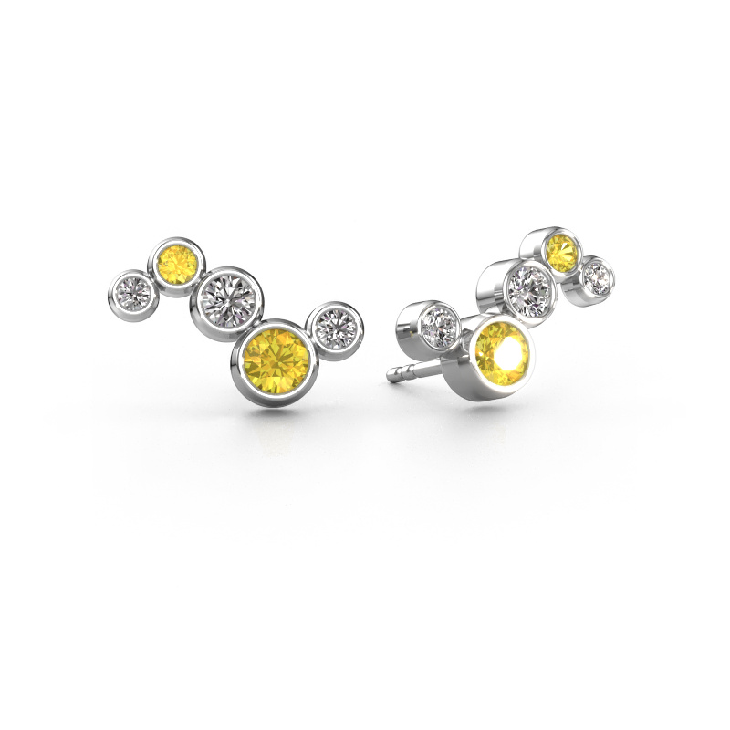 Image of Earrings Ryan 950 platinum Yellow sapphire 4 mm