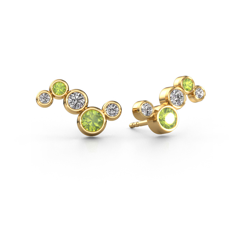 Image of Earrings Ryan 585 gold Peridot 4 mm