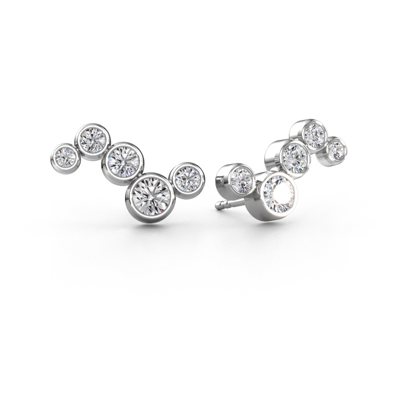 Image de Boucles d'oreilles Ryan 950 platine Diamant 1.350 crt