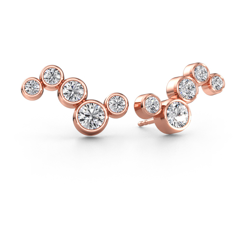 Image de Boucles d'oreilles Ryan 585 or rose Diamant 2.16 crt