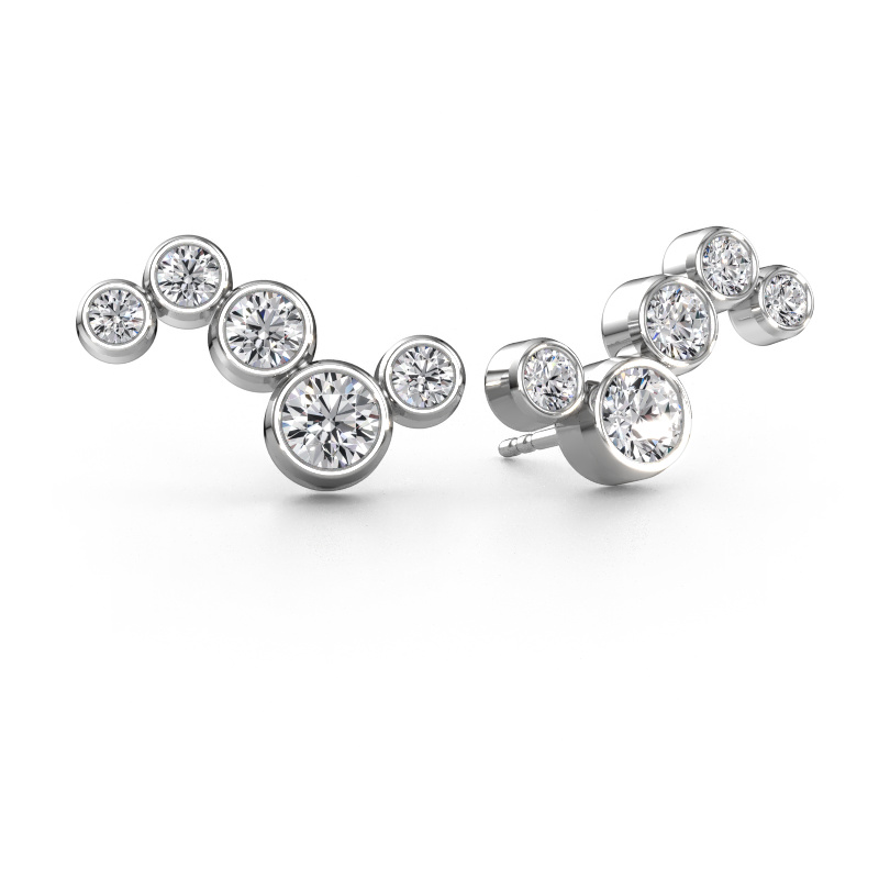 Image de Boucles d'oreilles Ryan 950 platine Diamant 2.16 crt