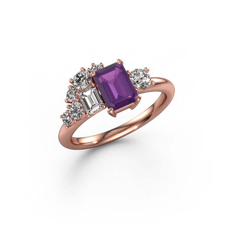 Image of Ring Sabina 585 rose gold Amethyst 7x5 mm