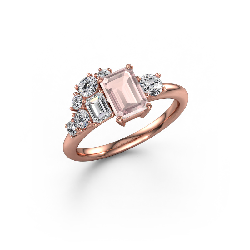 Image of Ring Sabina 585 rose gold Morganite champagne 7x5 mm