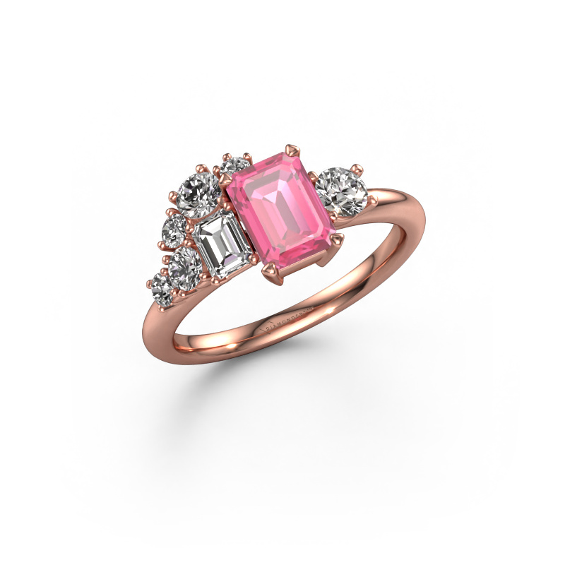 Bild von Ring Sabina 585 Roségold Pink Saphir 7x5 mm