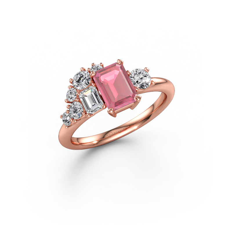 Bild av Ring Sabina 585 roséguld Rosa turmalin 7x5 mm