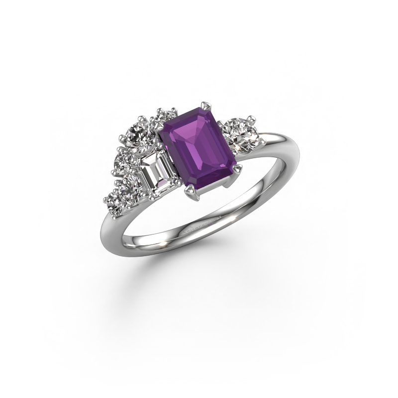 Bild von Ring Sabina 585 Weißgold Amethyst 7x5 mm