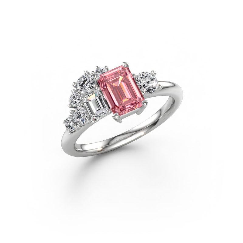 Immagine di Anello Sabina 585 oro bianco Diamante lab grown rosa 7x5 mm