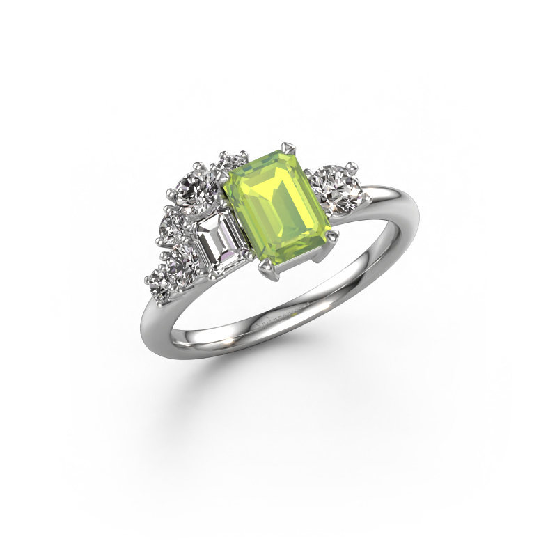 Image of Ring Sabina 585 white gold Peridot 7x5 mm