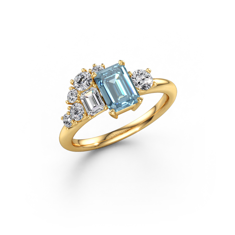 Imagen de Anillo Sabina 585 oro Diamante azul de laboratorio 7x5 mm