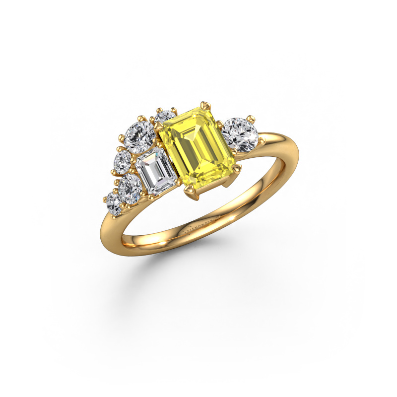 Image of Ring Sabina 585 gold Yellow lab grown diamond 7x5 mm