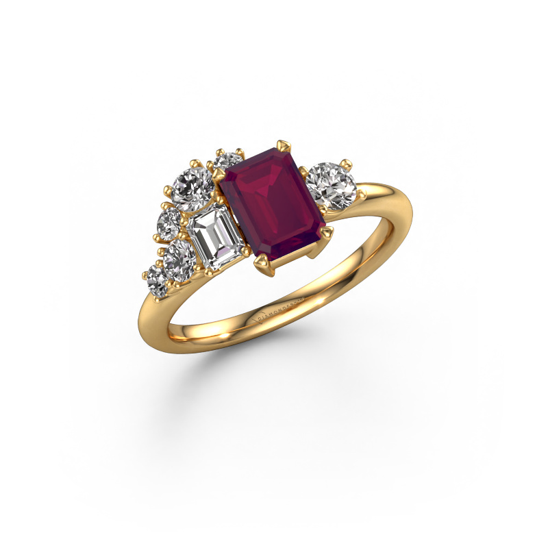 Image of Ring Sabina 585 gold Rhodolite 7x5 mm