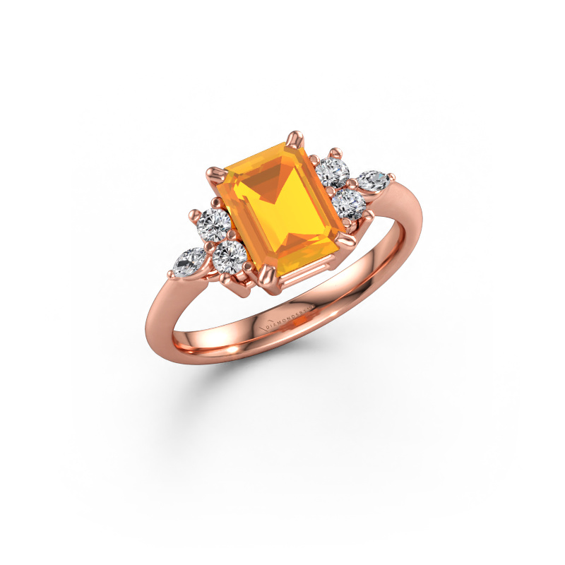 Bild av Ring Sade 585 roséguld Citrin 8x6 mm