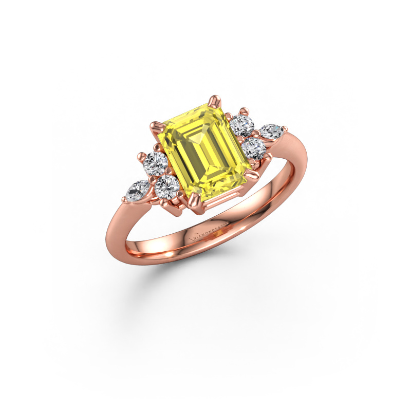 Bild av Ring Sade 585 roséguld Gul labbodlad diamant 8x6 mm
