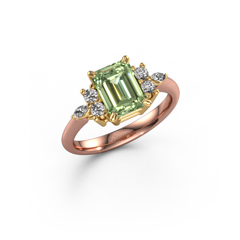 Bild von Ring Sade 585 Roségold Grüner Labor-Diamant 8x6 mm