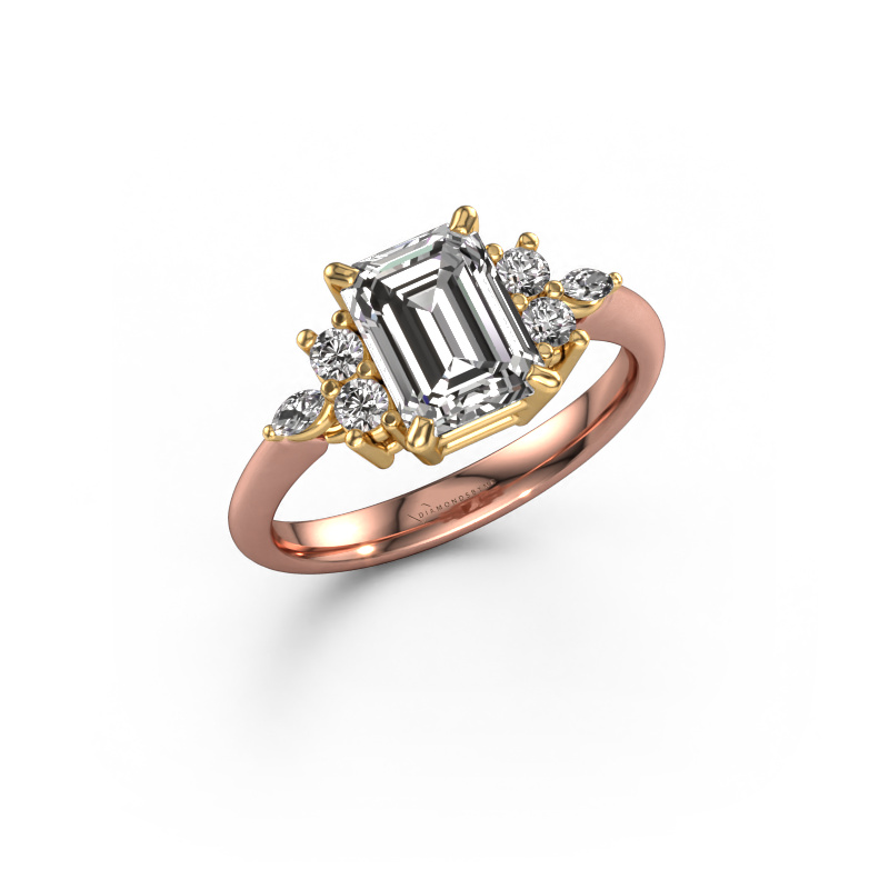 Image of Ring Sade 585 rose gold Zirconia 8x6 mm