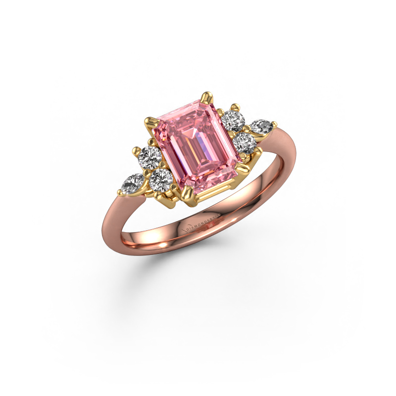 Bild von Ring Sade 585 Roségold Rosa Labordiamant 8x6 mm