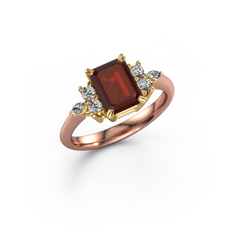 Bild von Ring Sade 585 Roségold Granat 8x6 mm
