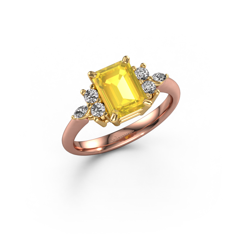 Bild von Ring Sade 585 Roségold Gelb Saphir 8x6 mm