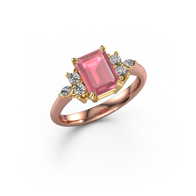 Bild von Ring Sade 585 Roségold Turmalin rosa 8x6 mm