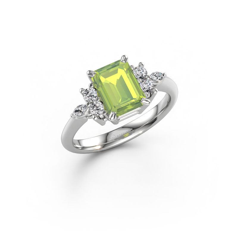 Bild von Ring Sade 585 Weißgold Peridot 8x6 mm