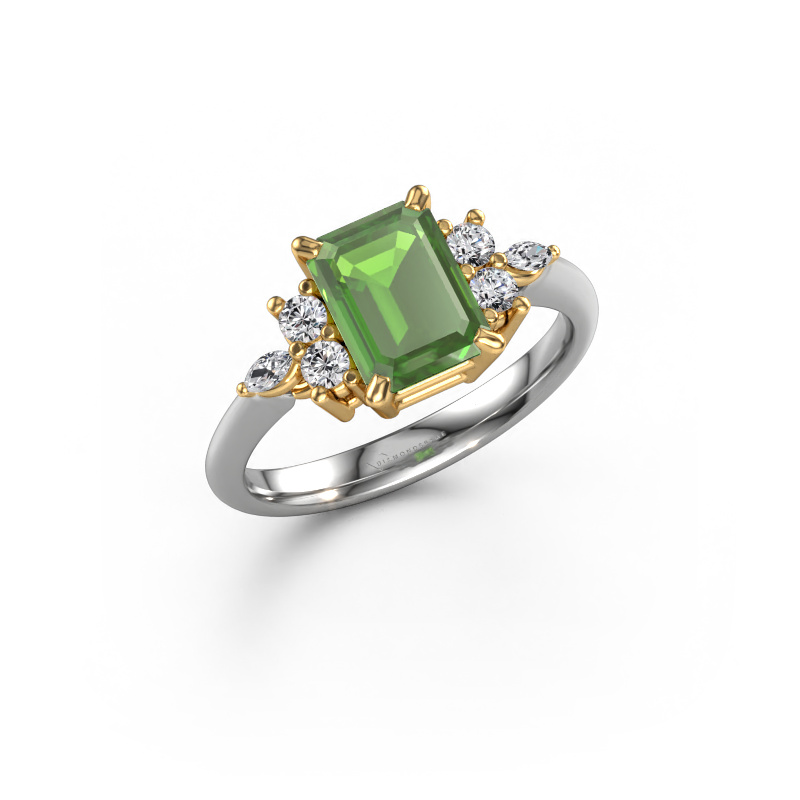Bild von Ring Sade 585 Weißgold Turmalin grün 8x6 mm