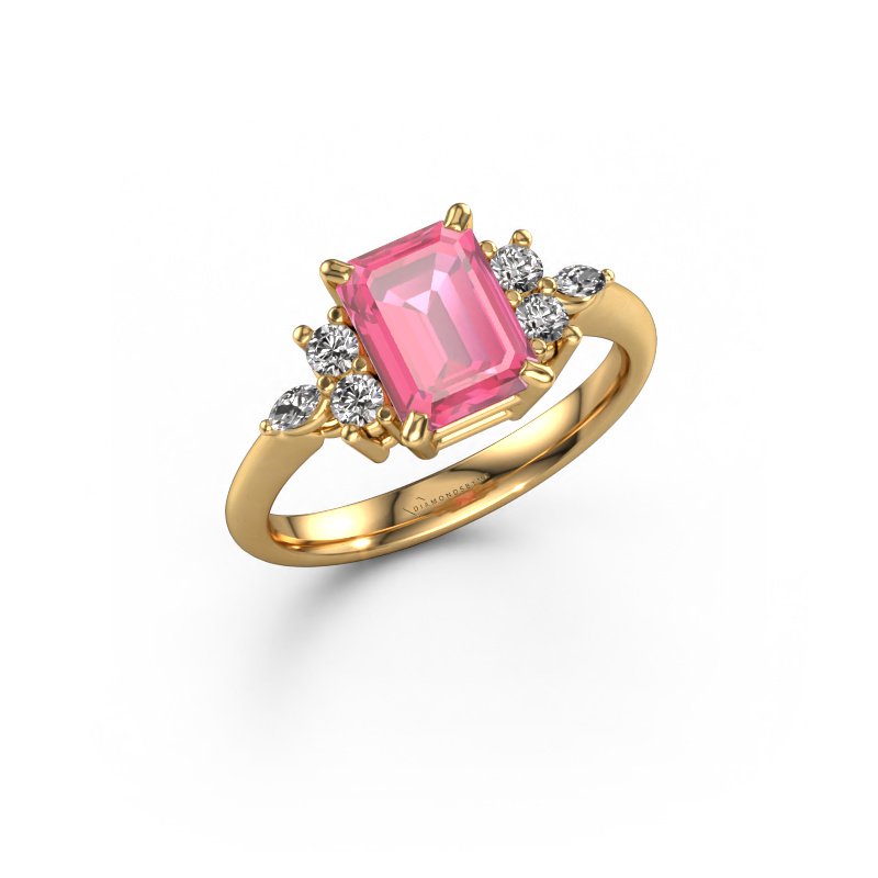 Image of Ring Sade 585 gold Pink sapphire 8x6 mm