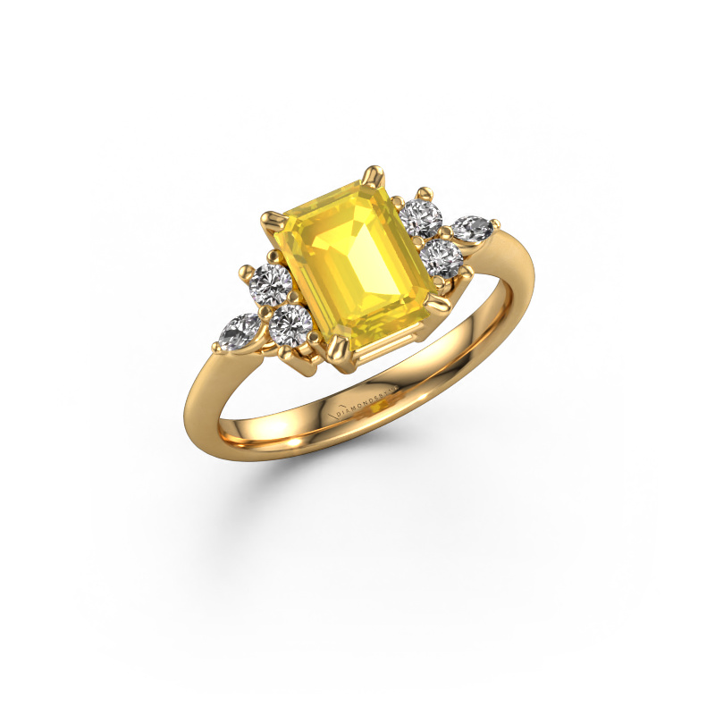 Bild von Ring Sade 585 Gold Gelb Saphir 8x6 mm