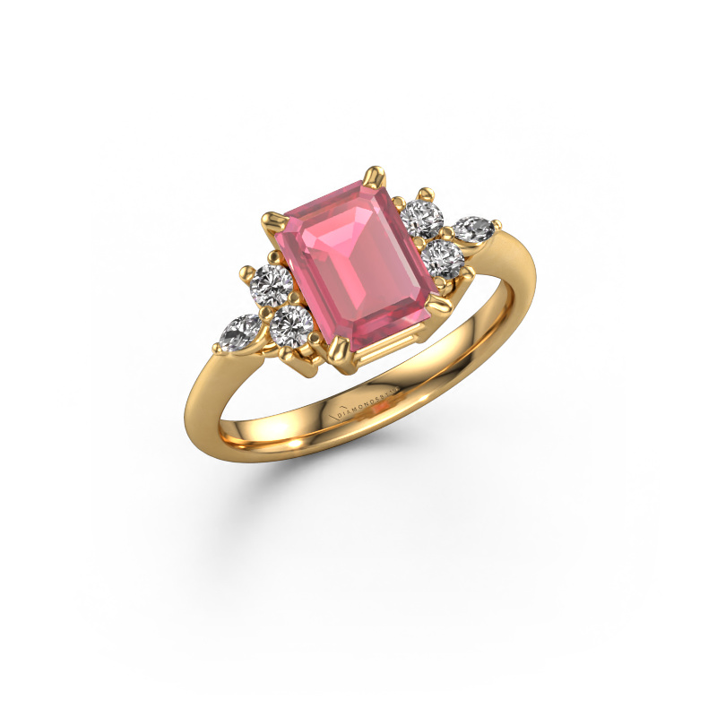 Afbeelding van Ring Sade 585 goud Toermalijn pink 8x6 mm