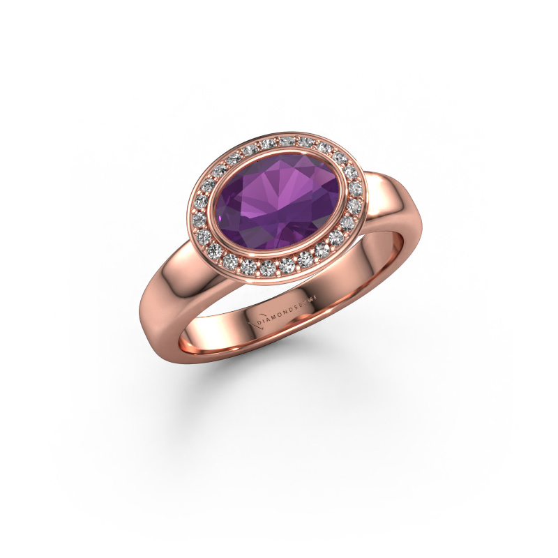Image of Ring Salena 585 rose gold Amethyst 8x6 mm
