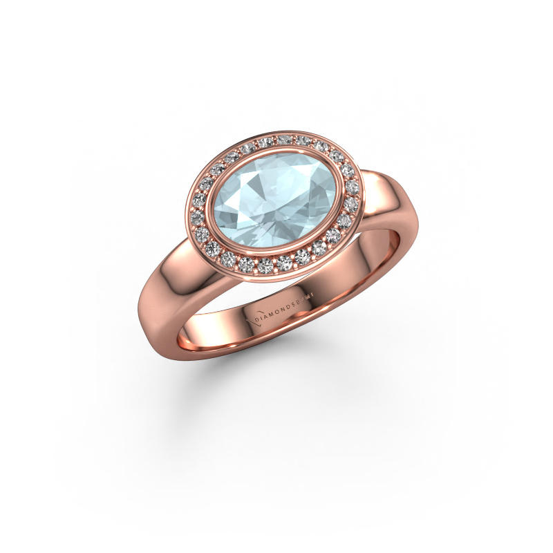 Image of Ring Salena 585 rose gold Aquamarine 8x6 mm