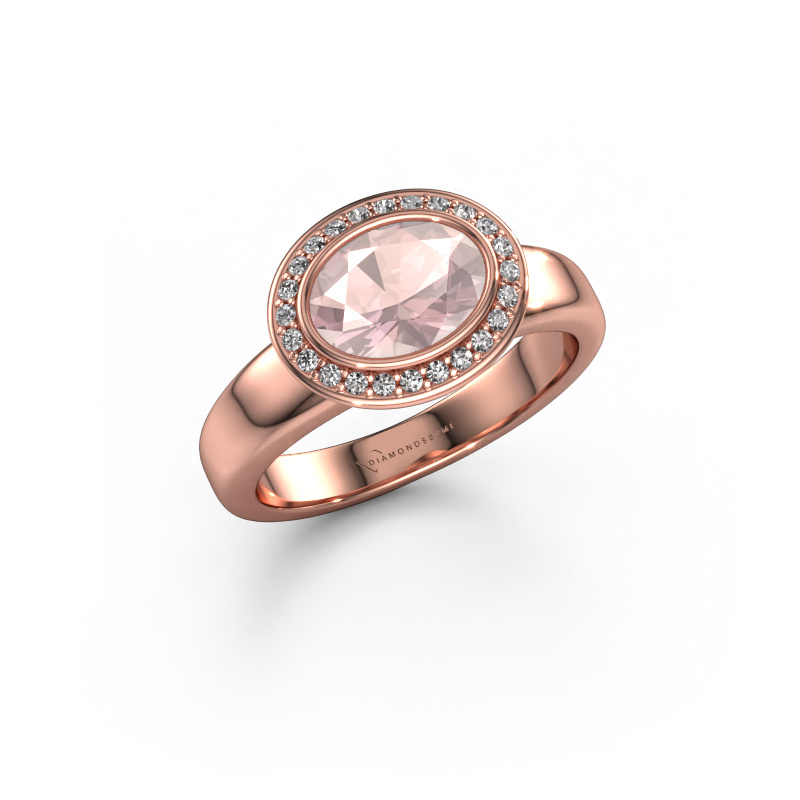 Image of Ring Salena 585 rose gold Morganite champagne 8x6 mm