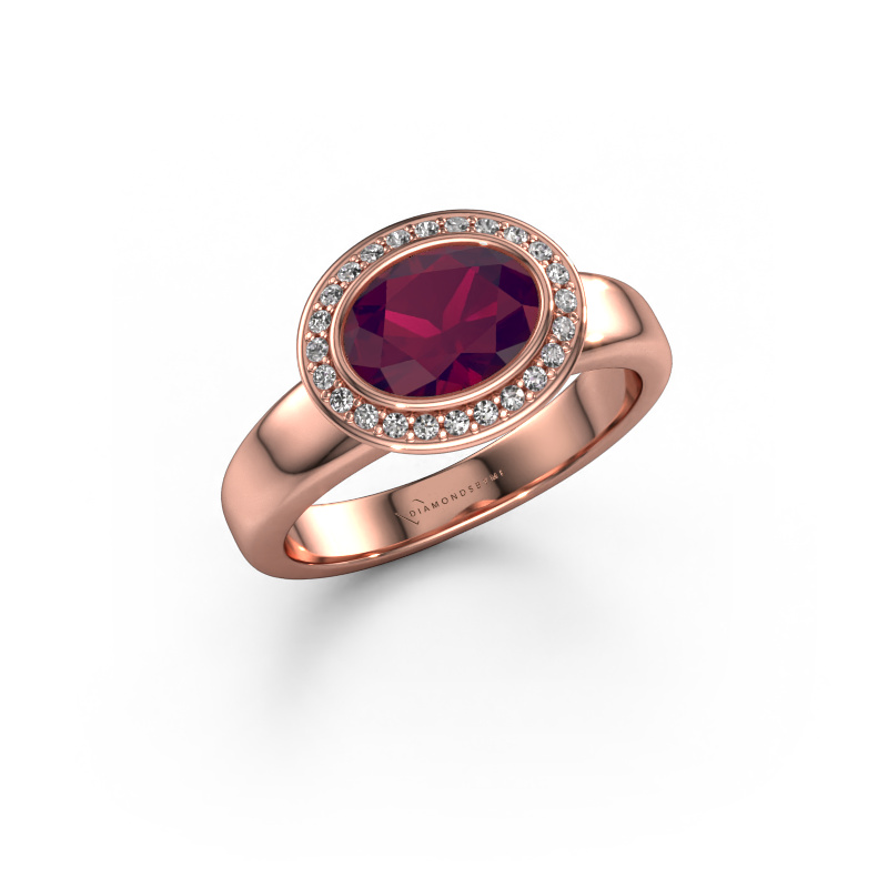 Image of Ring Salena 585 rose gold Rhodolite 8x6 mm