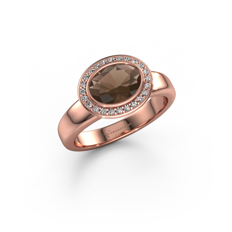 Image of Ring Salena 585 rose gold Smokey quartz 8x6 mm