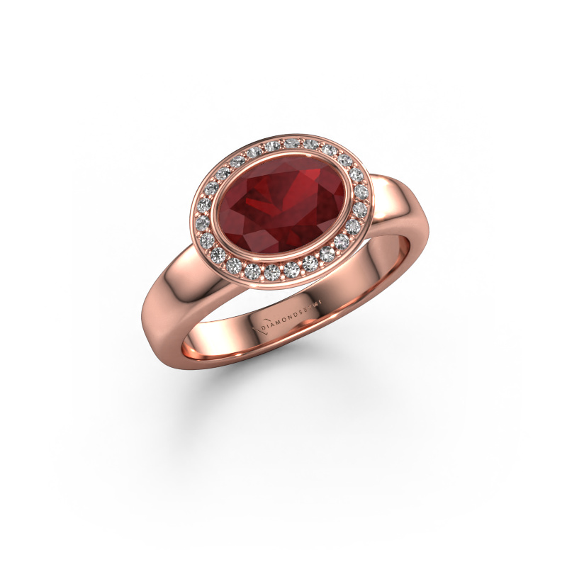 Image of Ring Salena 585 rose gold Ruby 8x6 mm