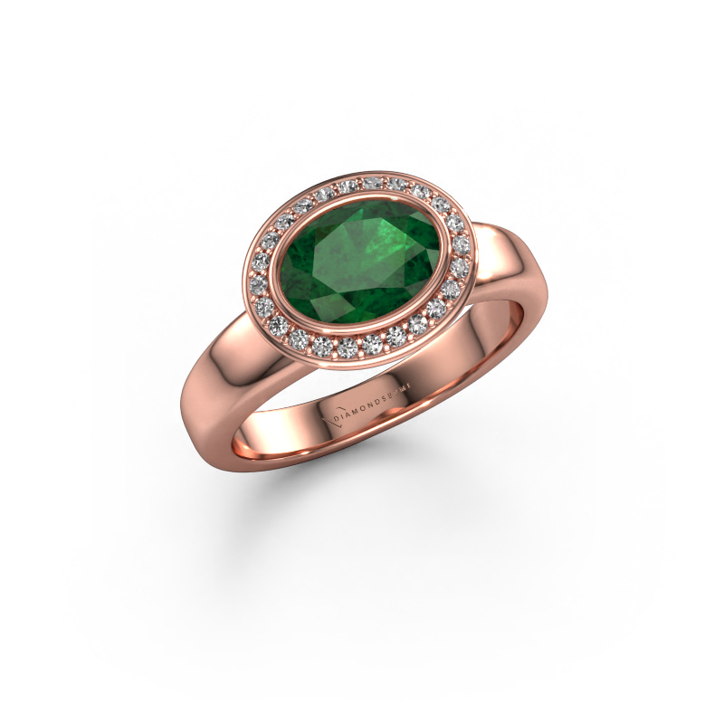 Image of Ring Salena 585 rose gold Emerald 8x6 mm