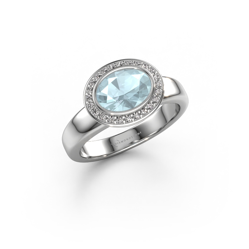 Image of Ring Salena 585 white gold Aquamarine 8x6 mm