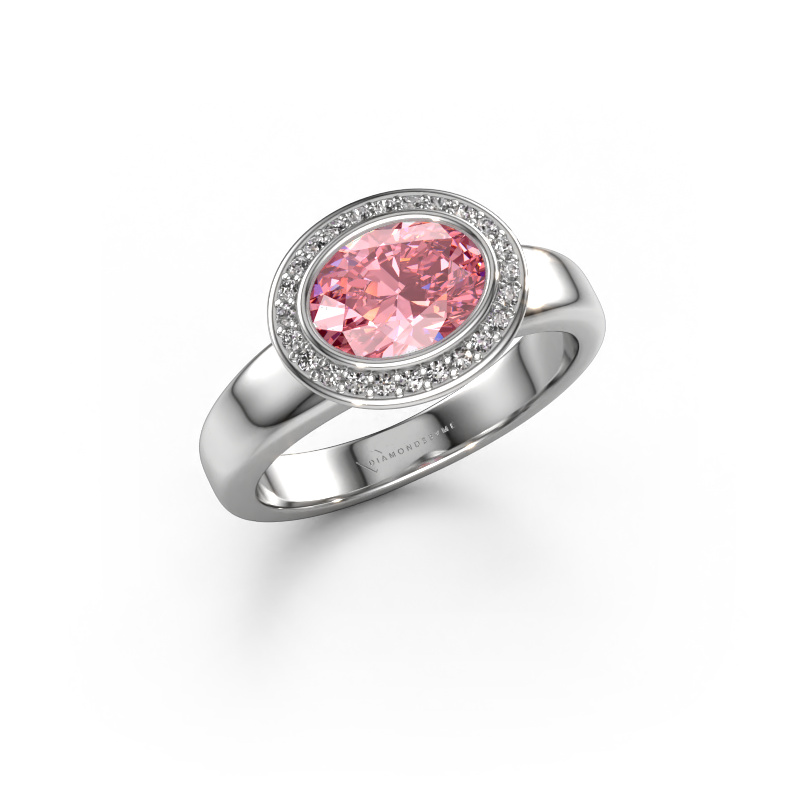 Afbeelding van Ring Salena 950 platina Roze lab grown diamant 8x6 mm