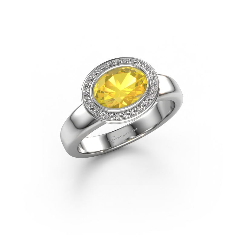 Image of Ring Salena 950 platinum Yellow sapphire 8x6 mm