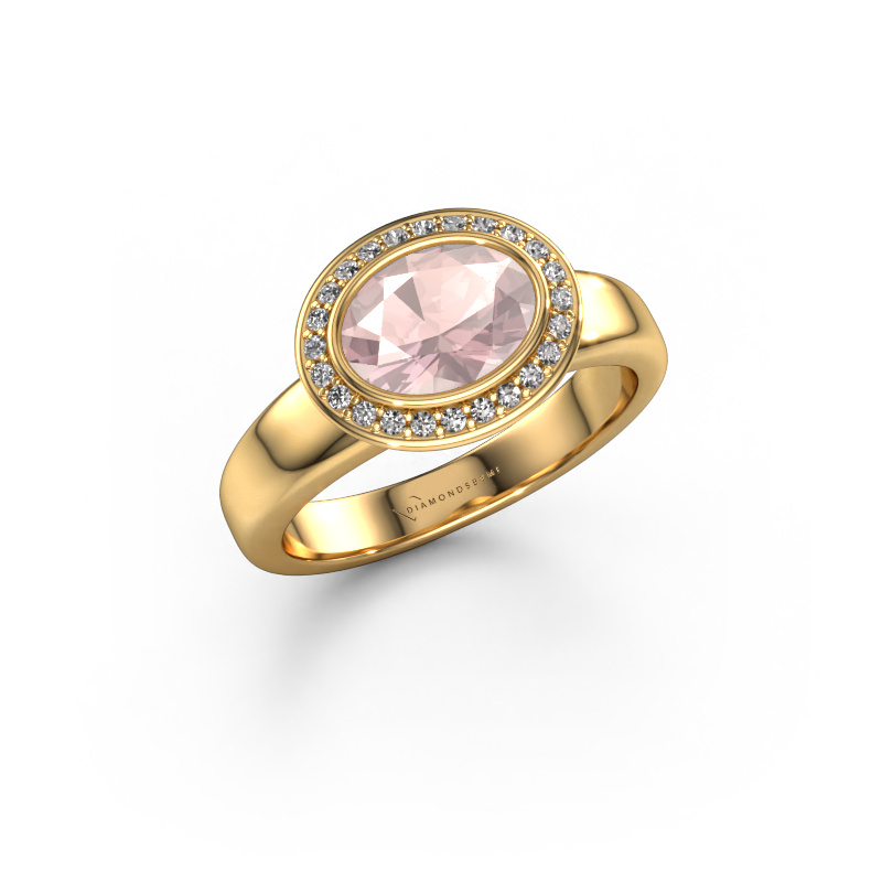 Image de Bague Salena 585 or jaune Champagne morganite 8x6 mm