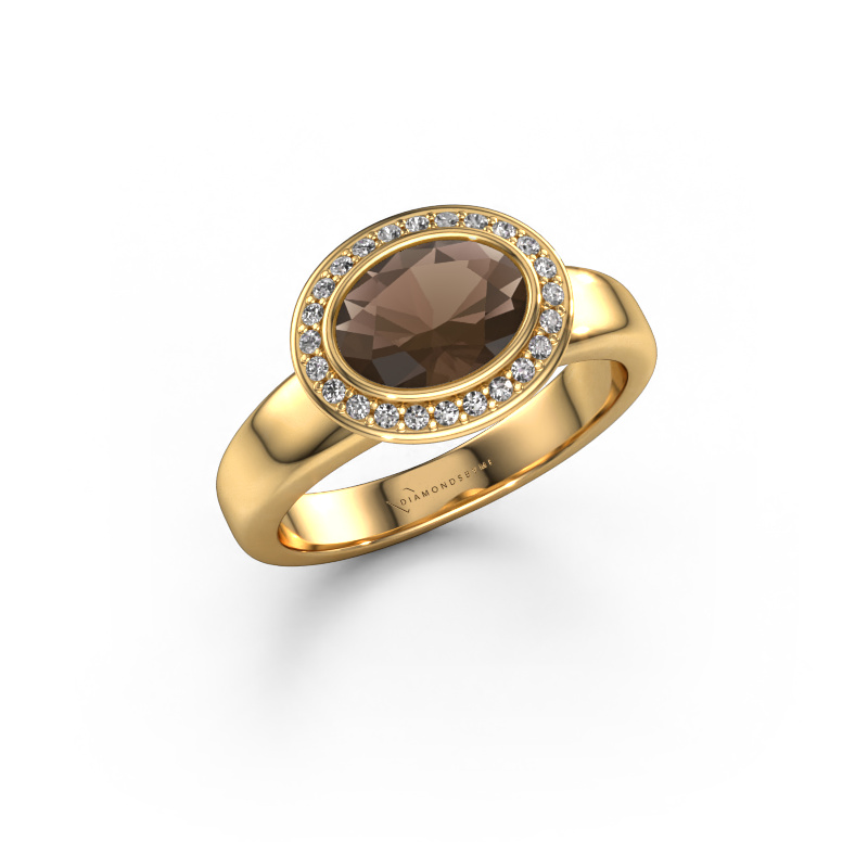 Image of Ring Salena 585 gold Smokey quartz 8x6 mm