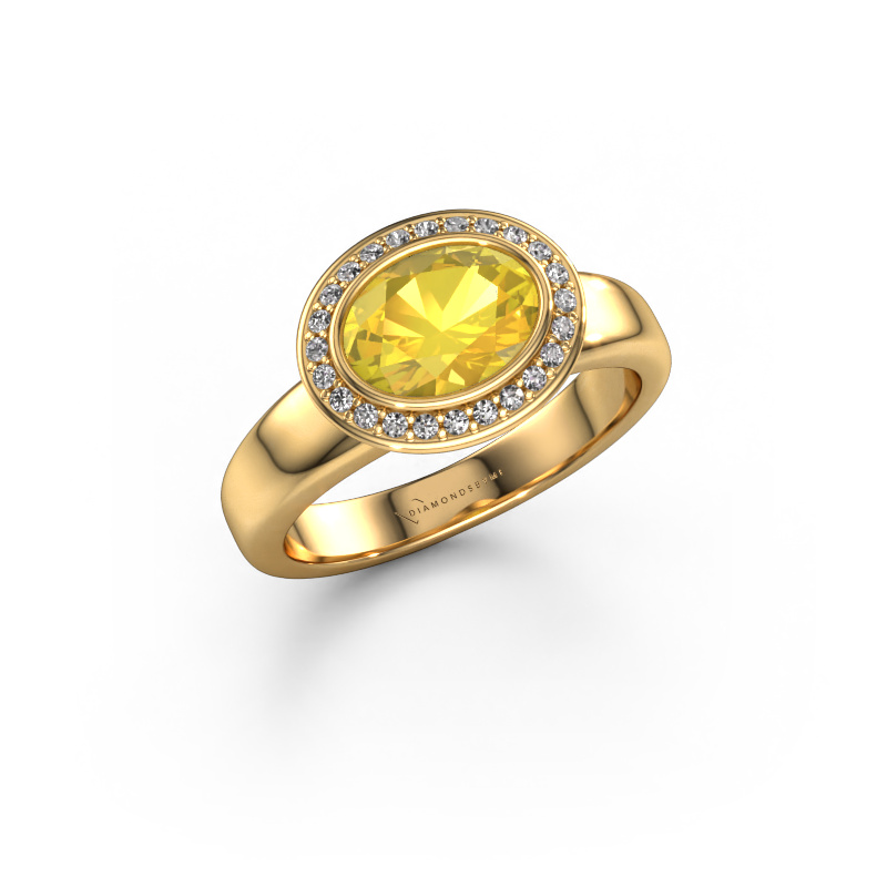 Image of Ring Salena 585 gold Yellow sapphire 8x6 mm
