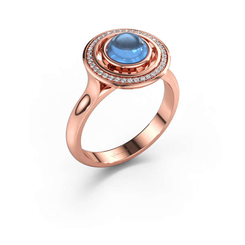 Immagine di Anello Salima 585 oro rosa Topazio blu 6 mm