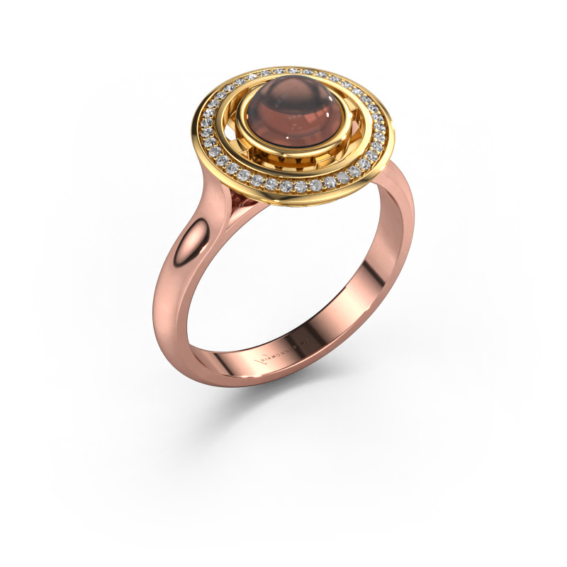 Image of Ring Salima 585 rose gold Smokey quartz 6 mm