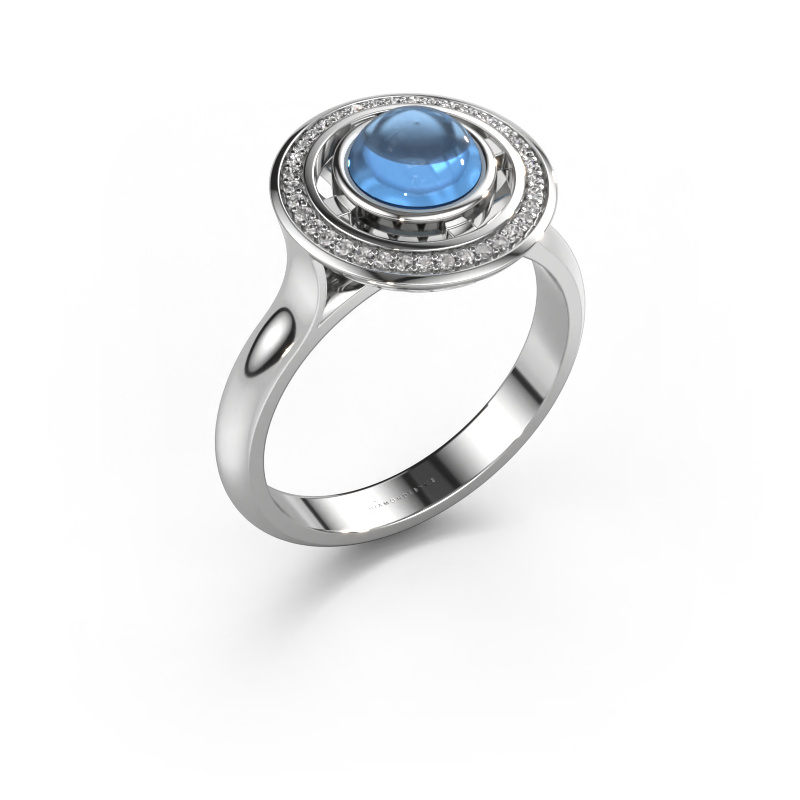Bild von Ring Salima 950 Platin Blau Topas 6 mm