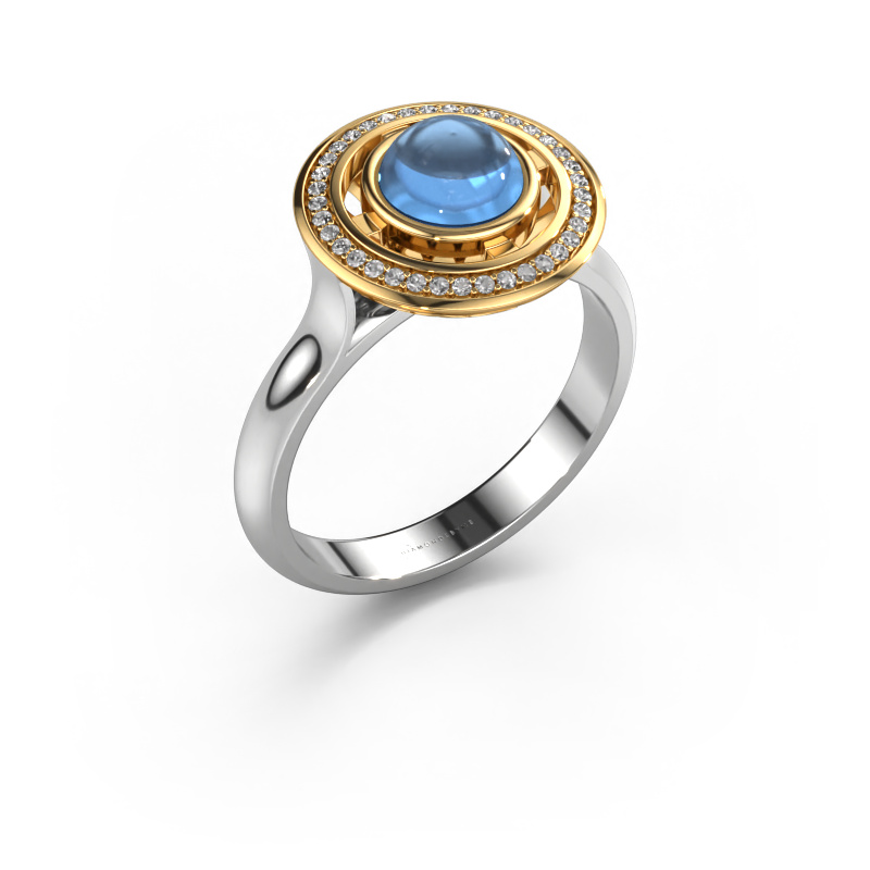 Bild von Ring Salima 585 Weißgold Blau Topas 6 mm